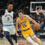 Luka Doncic drives to the basket as Lakers face Victor Wembanyama’s Spurs in a thrilling NBA matchup
