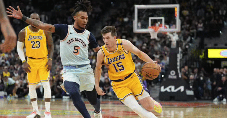 Luka Doncic drives to the basket as Lakers face Victor Wembanyama’s Spurs in a thrilling NBA matchup